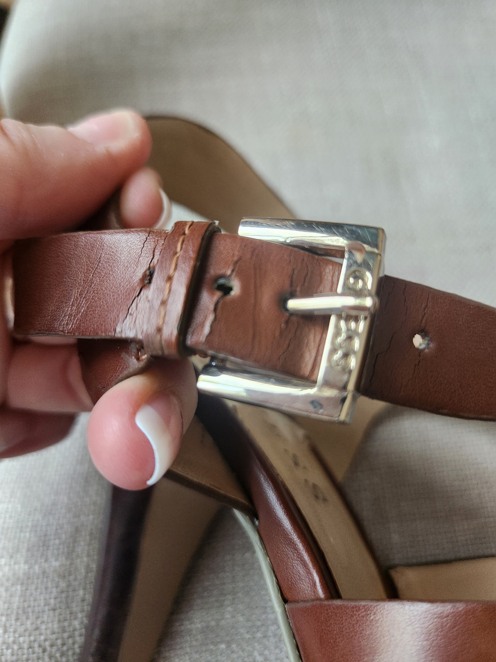 Guess Brown Strappy Platform High Heel Sandals 7.5 - Picture 13 of 16